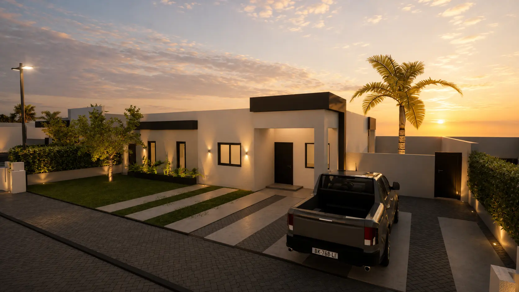 Front view of the Oliver residence